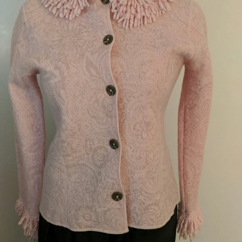 PRICE DROP!! AWESOME, STYLISH SWEATER WITH YARN FRINGE TRIM